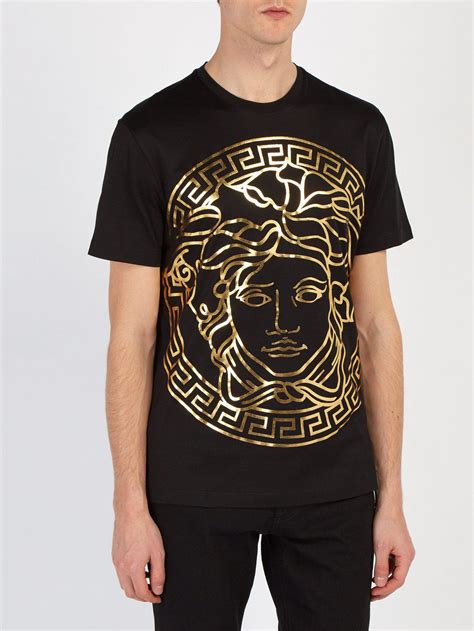 versace t shirt herren schwarz gold|versace men's t shirts.